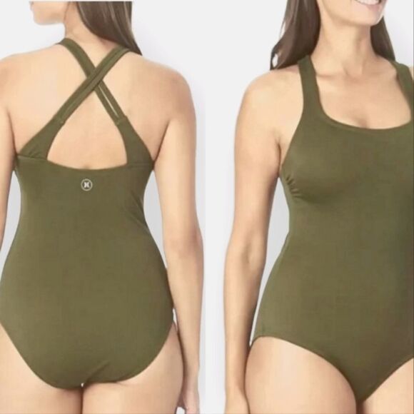 NWT HURLEY Ladies One Piece Swimsuit, Crisscross Strapy Back - Picture 1 of 5